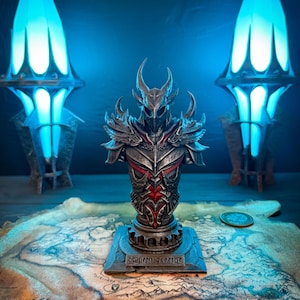 Daedric Armor Bust Skyrim | 3D Printed Daedra Statue | Elder Scrolls Gift for Gamer | Dark Fantasy Decor