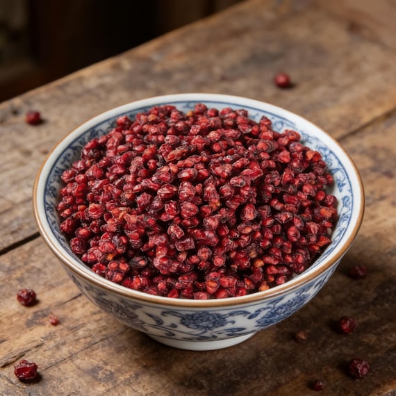 Natural Dried Schisandra Berries - Wu Wei Zi, Whole Five Flavor Fruit, Chinese Herb for Tea, Raw Material