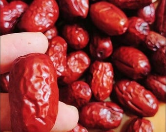 Dátiles rojos chinos enteros deshidratados / Té de azufaifo, edulcorante para cocinar, refrigerio saludable / Fruta dulce natural