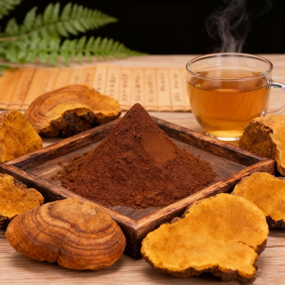 100% Pure Phellinus Linteus Powder- Sanghuang Fungus for Tea, Crafts, and Botanical Use