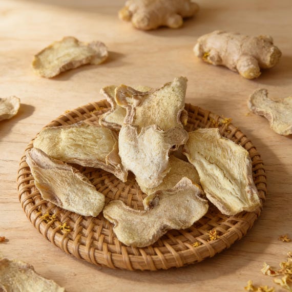 Organic Dried Ginger Root Slice, Zingibor Officinale Slice, Rhizoma Zingiberis, Ginger