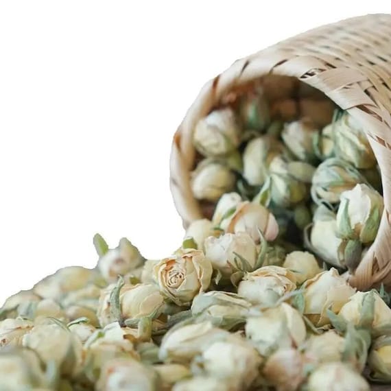 Dried White Rose Petals: Organic Rosa Damascena