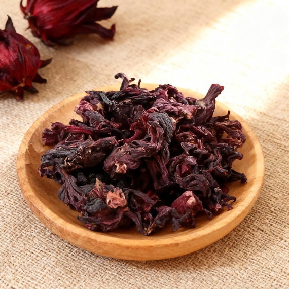 Organic Dried Red Roselle Tea, Roselle Hibiscus Flowers