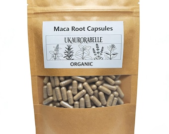 Black Maca Root Powder Capsules, Vegan Caps-100% Natural and Strong Extract