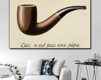 Magritte Canvas Print: Ceci n’est pas une pipe, Surrealist Wall Art