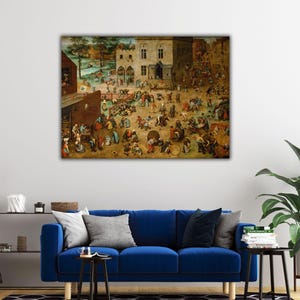Pieter Bruegel Elder Canvas Wall Art, Children&#39;s Games by Elder Canvas Print, Children&#39;s Games Wall Decor, Fine Art Print, Reproduction Art