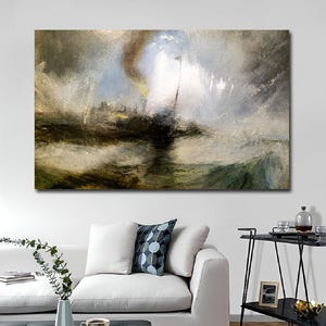 Snow Storm 1842 Canvas Print, William Turner Canvas Wall Art, J.M.W. Turner Paintings, Reproduction Painting, Fine Art Prints Wall Decor
