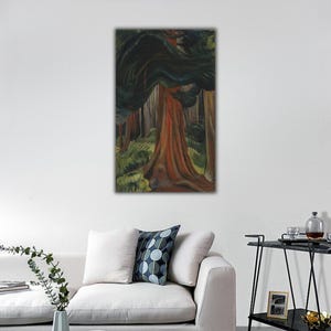 Emily Carr Canvas Print, Red Cedar reproduction print, Emily Carr Artworks, Emily Carr Wall Art, Emily Carr wall Decor, Modern Canvas Print