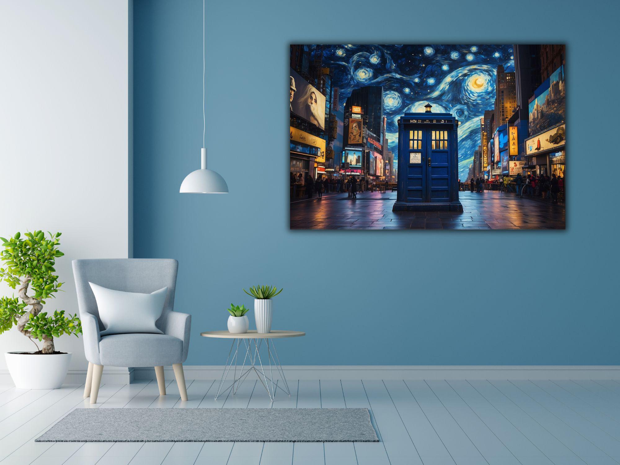 Doctor Who TARDIS Starry Night Canvas Art: Van Gogh Inspired - Etsy
