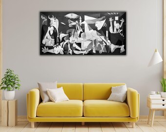 ゲルニカ キャンバスプリント：パブロ・ピカソ複製画、すぐに飾れる