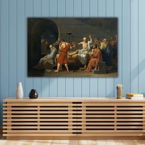 Socrates Wall Art, The Death of Socrates Canvas Print, Jacques Louis David Paintings Wall Decor, Louis David Print, Louis David Socrates