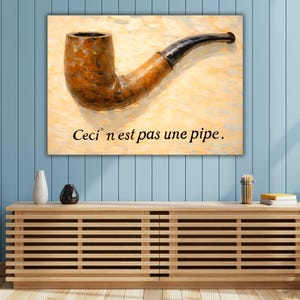 Magritte 'Ceci n'est pas une pipe' Canvas Print: AI Art Poster