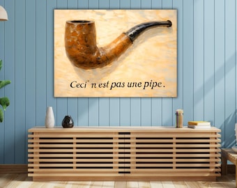 Magritte 'Ceci n'est pas une pipe' Canvas Print: AI Art Poster