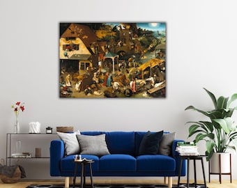 Pieter Bruegel Canvas Print: The Dutch Proverbs - Wall Art