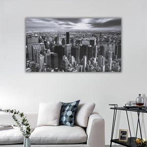 New York Skyline Canvas Wall Art: Manhattan Landscape Print