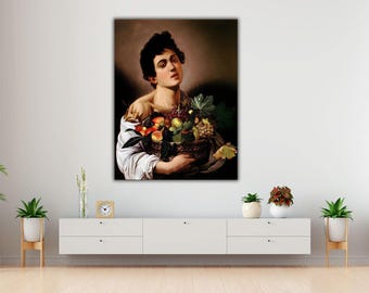 Caravaggio Leinwand Druck : Junge mit Obstkorb, Italienische Renaissance Kunst