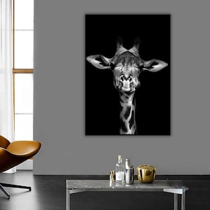 Giraffe Canvas Wall Art, Giraffe Canvas Painting, Giraffe Canvas Painting Wall Decor, Animal Art Print, Animal Wall Art, Modern Wall Hanging