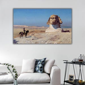 Arte mural de Napoleón en Egipto, Impresión en lienzo de Jean-Léon Gérôme, Decoración mural de Bonaparte ante la Esfinge, Pinturas de Napoleón Bonaparte, Bellas Artes