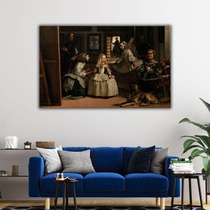 Las Meninas Canvas Wall Art, Diego Velazquez Canvas Prints, The Maids of Honor or the Royal Family Poster, Diego Velazquez Vintage Arts