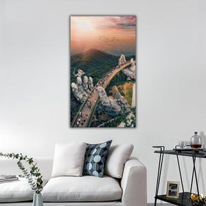 Golden Bridge Canvas Wall Art, Vietnam’s Golden Bridge Hands of the Gods Canvas Print, Golden Bridge Canvas Painting, Golden Bridge Wall Art