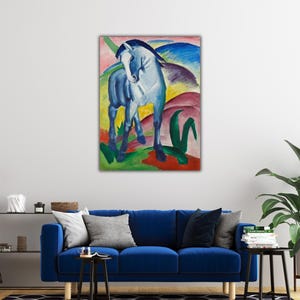 Blue Horse by Franz Marc Canvas Wall Art, Franz Marc Poster Canvas Print, Home Decor Art, Expressionism, Animal Painting, Archival Giclee