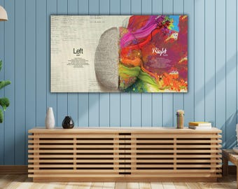 Psychology Wall Art Canvas - Colorful Left and Right Brain Design