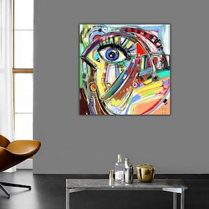 Eye Canvas Wall Art, Eye Abstract Canvas Print, Colorful Eye Canvas Wall Decor, Contemporary Art, Eye Canvas, Eye Art, Eye Graffiti Wall Art