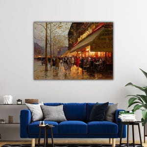 Edouard Leon Cortes Wall Art, Paris Canvas Wall Decor, Montparnasse Paris Landscape Print, La Coupole Montparnasse Paris,Edouard Leon Cortes