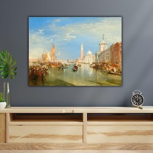 William Turner Canvas Print, Venice: The Dogana and San Giorgio Maggiore 1834 Print, Reproduction Painting, Fine Art Prints Wall Decor