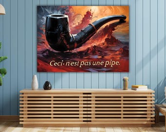 Magritte 'Ceci n'est pas une pipe' Canvas Print: AI Generated Wall Art