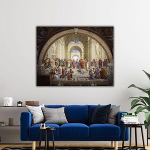 The School of Athens Canvas Wall Art, School of Athens Poster Art, Raphael Canvas Print Art, Raphael Artworks, Famous Reproduction Prints