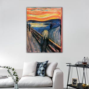 Scream by Edvard Munch Canvas Wall Art, Scream Poster, Reproduction Art, Modern Home Decor, Famous Painting Print Art, Abstract Canvas Print