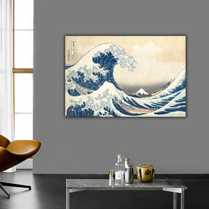 The Great Wave off Kanagawa, Hokusai Art Print, Japanese Canvas Print, Japan Wall Art, Hokusai Japanese Wall Art, Katsushika Hokusai Paints