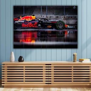Impresión en lienzo de Red Bull Racing F1: Arte mural de Max Verstappen
