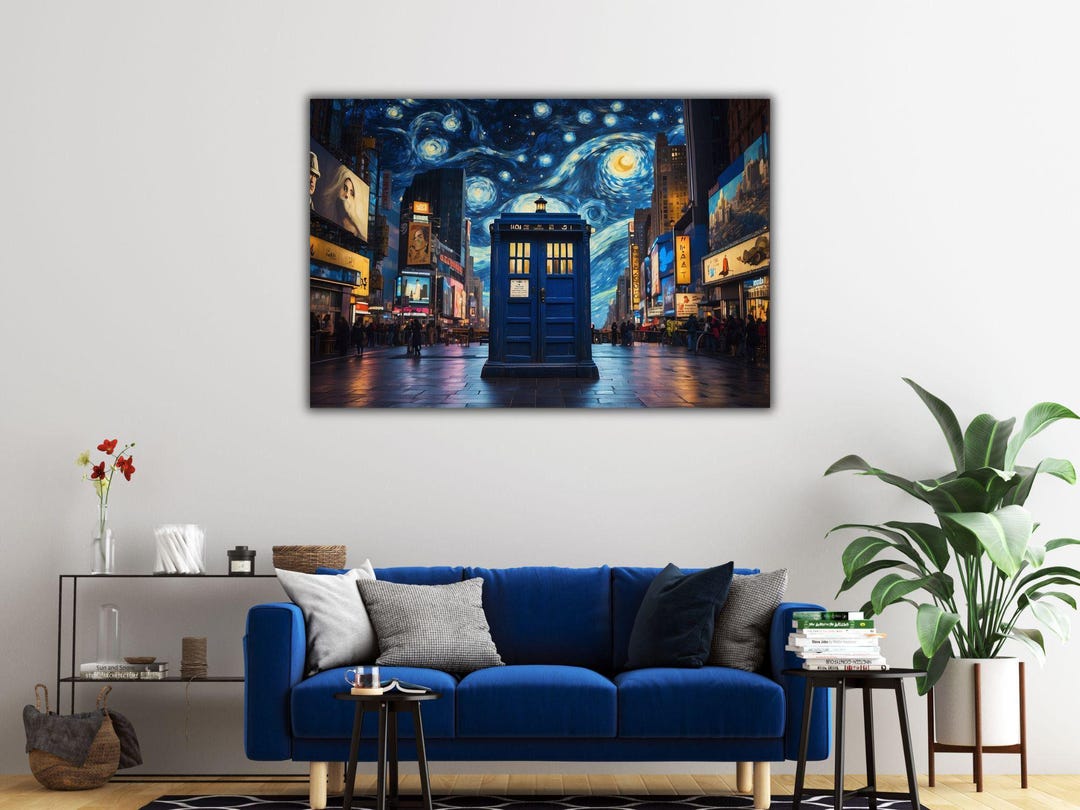Doctor Who TARDIS Starry Night Canvas Art: Van Gogh Inspired - Etsy