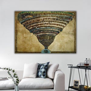 Botticelli Map of Hell Canvas Print: Divine Comedy, Italian Renaissance Wall Art