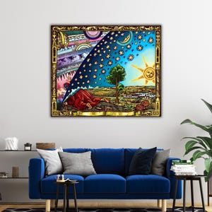 Gravure Flammarion Canvas Wall Art, Astronomy Canvas Painting, Gravure Flammarion Canvas Poster, Renaissance Wall Decor, Modern Wall Art