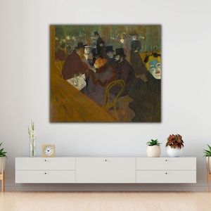 At the Moulin Rouge Canvas Print, Henri de Toulouse Lautrec Wall Art Poster Print, Famous Wall Art, Famous Painting, Fine Art Wall Paintings