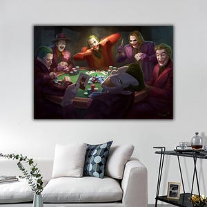 All Joker Playing Poker Canvas Wall Art, Joker Wall Decor, Joker Movie Poster, Joker Poster Print, Joker Living Room Decor, Poker Wall Decor