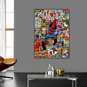 Spider-man Comic Books Cover Canvas Print, Spider-Man Poster, Spider-Man Canvas Wall Art, Spidern-Man Wall Decor, Kids Gifts, Man Cave Gift