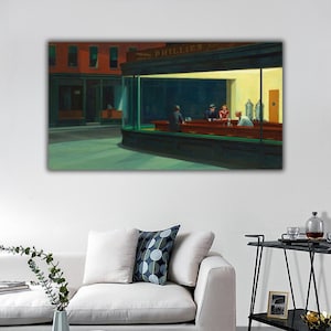Nighthawks by Edward Hopper Wall Art, Nighthawks Canvas Print, Edward Hopper Canvas Wall Art, Edward Hopper Wall Decor, Expressionism Art