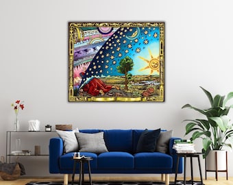 Gravure Flammarion Canvas Wall Art: Renaissance Astronomy Decor