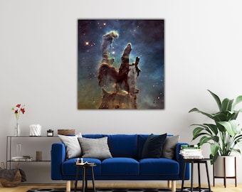 Pillars of Creation Canvas Art: James Webb Telescope Image, NASA Print