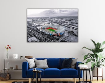 Old Trafford Stadium Canvas Art: Manchester United Football Print
