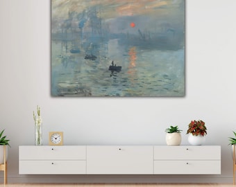 Claude Monet Impression Sunrise Canvas Print: Famous Impressionist Art