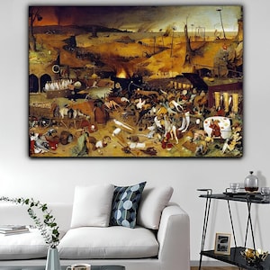 Pieter Bruegel Canvas Wall Art, The Triumph of Death 1562 Print Art, Pieter Bruegel Reproduction Wall Decor, Bruegel Exhibition Poster