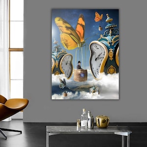 Time Travelling Canvas Wall Art, Salvador Dali Canvas Print, Surreal Canvas Prints, Salvador Dali Posters, Decorative Wall Art, Gift For Her