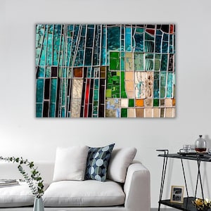 Stained Glass Canvas Print, Living Room Wall Art, Colorful Glass Wall Art, Stained Glass Canvas Wall Art, Abstraction Art, Modern wall decor
