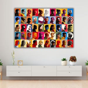 Superhero Canvas Wall Art, Movie Poster, Avengers Characters Canvas Print, Game Room Decor, Avengers Prints, Kids Room Poster, Gifts For Men