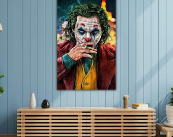 ジョーカー スモーキー キャンバスプリント：白黒映画ポスター - Etsy 日本